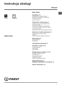Bruksanvisning Indesit XWE 61052 Tvättmaskin