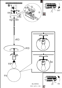 Bruksanvisning Eglo 39952 Lampa