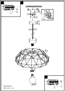 Bruksanvisning Eglo 43364 Lampa