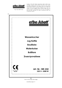 Руководство Efbe-Schott WK 232 Чайник