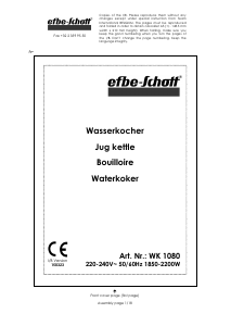 Mode d’emploi Efbe-Schott WK 1080 Bouilloire