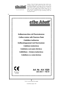 Manual Efbe-Schott KA 1020 Máquina de café