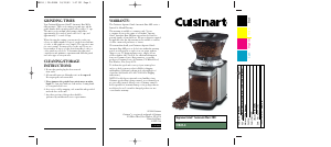 Manual Cuisinart DBM-8P1 Coffee Grinder