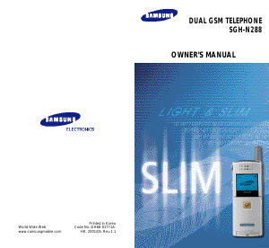 Handleiding Samsung SGH-N288DA Mobiele telefoon