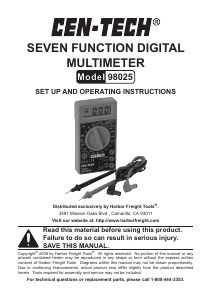 Handleiding Cen-Tech 98025 Multimeter