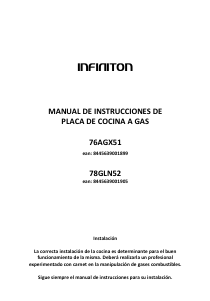 Manual de uso Infiniton 78GLN52 Placa