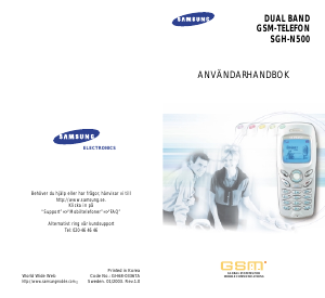 Bruksanvisning Samsung SGH-N500UA Mobiltelefon