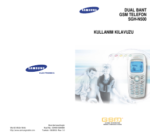 Kullanım kılavuzu Samsung SGH-N500UA Cep telefonu