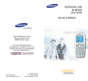 Mode d’emploi Samsung SGH-N500VA Téléphone portable