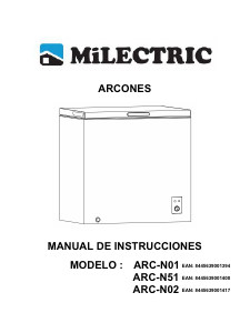 Manual de uso Milectric ARC-N01 Congelador