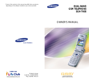Handleiding Samsung SGH-T408 Mobiele telefoon