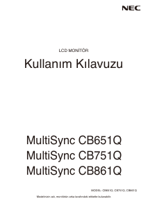 Kullanım kılavuzu NEC MultiSync CB751Q LCD ekran