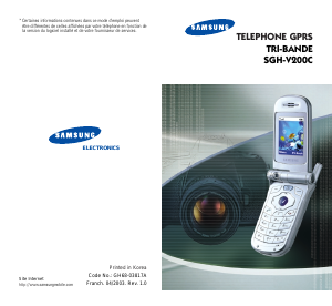 Mode d’emploi Samsung SGH-V200C Téléphone portable