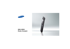 Mode d’emploi Samsung SGH-X820B Téléphone portable