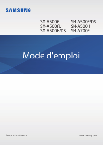 Mode d’emploi Samsung SM-A500FU Galaxy A5 Téléphone portable