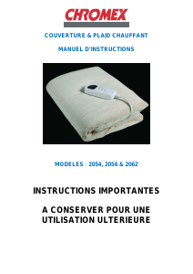Mode d’emploi Chromex 2056 Couverture électrique