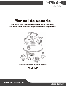 Manual de uso Elite VC0850P Aspirador