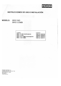 Manual de uso Franke BRIO-10 IND Horno