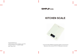Handleiding SimpleTaste 723NA-0001 Keukenweegschaal
