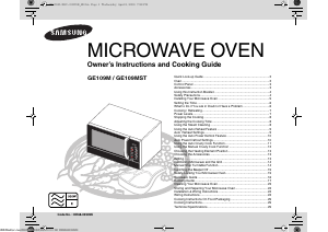 Manual Samsung GE109M Microwave