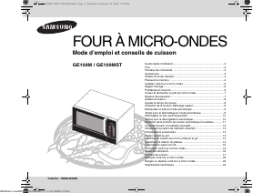 Mode d’emploi Samsung GE109M Micro-onde