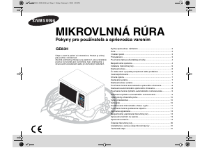 Návod Samsung GE83H-S Mikrovlnná rúra