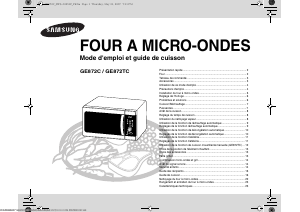 Mode d’emploi Samsung GE872C Micro-onde