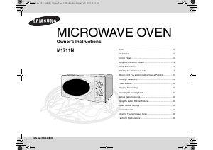 Manual Samsung M1711N-S Microwave