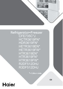 Handleiding Haier HETR3619ENPB Koel-vries combinatie