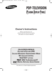 Manual Samsung PS-42S4S1 Plasma Television