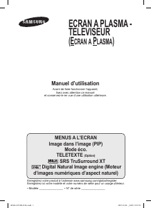 Mode d’emploi Samsung PS-50P96FD Téléviseur plasma