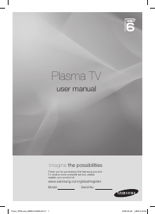 Manual Samsung PS50A650T1R Plasma Television