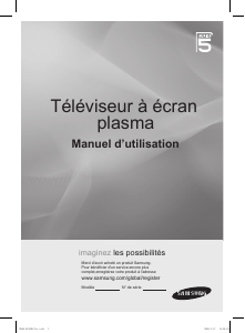 Mode d’emploi Samsung PS50B550T2R Téléviseur plasma