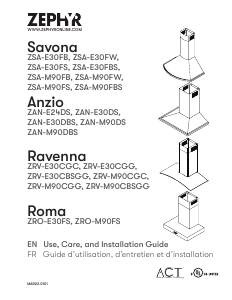 Handleiding Zephyr ZAN-E30DBS Anzio Afzuigkap