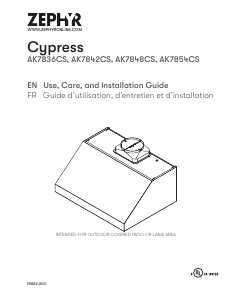 Handleiding Zephyr AK7836CS Cypress Afzuigkap