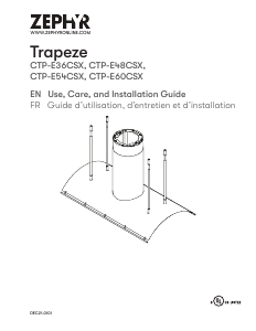 Manual Zephyr CTP-E60CSX Trapeze Cooker Hood