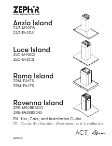 Handleiding Zephyr ZLC-M90CS Luce Island Afzuigkap