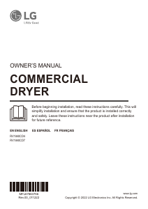 Manual LG RV1840CD7 Dryer