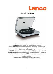 Manual de uso Lenco L-30WD Giradiscos