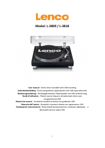 Manual de uso Lenco L-3809BK Giradiscos