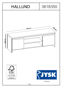 説明書 JYSK Hallund TVベンチ