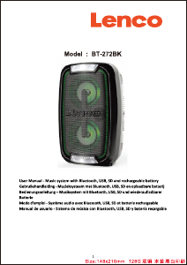 Mode d’emploi Lenco BT-272BK Haut-parleur