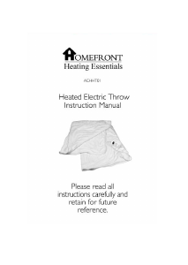 Handleiding Homefront ACHHT01 Elektrische deken
