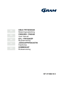 Käyttöohje Gram KF 411864 N X Jääkaappipakastin