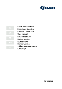 Käyttöohje Gram FK 314544 Jääkaappipakastin