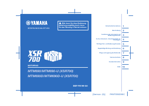 Bedienungsanleitung Yamaha XSR700 (2022) Motorrad