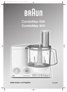 Manual Braun CombiMax 600 Food Processor