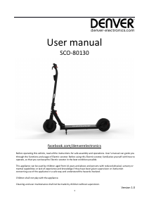 Manual Denver SCO-80130 Electric Step