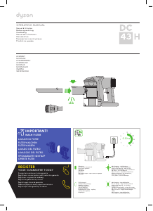 Kasutusjuhend Dyson DC43H Tolmuimeja