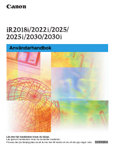 Bruksanvisning Canon imageRUNNER iR2030i Multifunktionsskrivare
